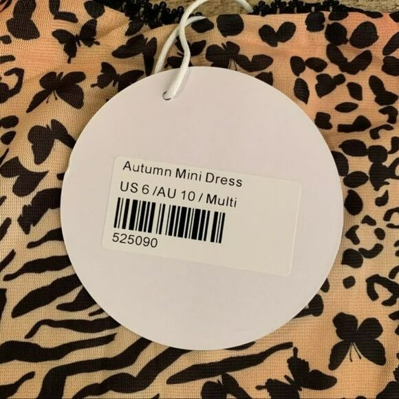 Princess polly autumn mini bodycon dress lined with mesh overlay and lace trim - Picture 6 of 8